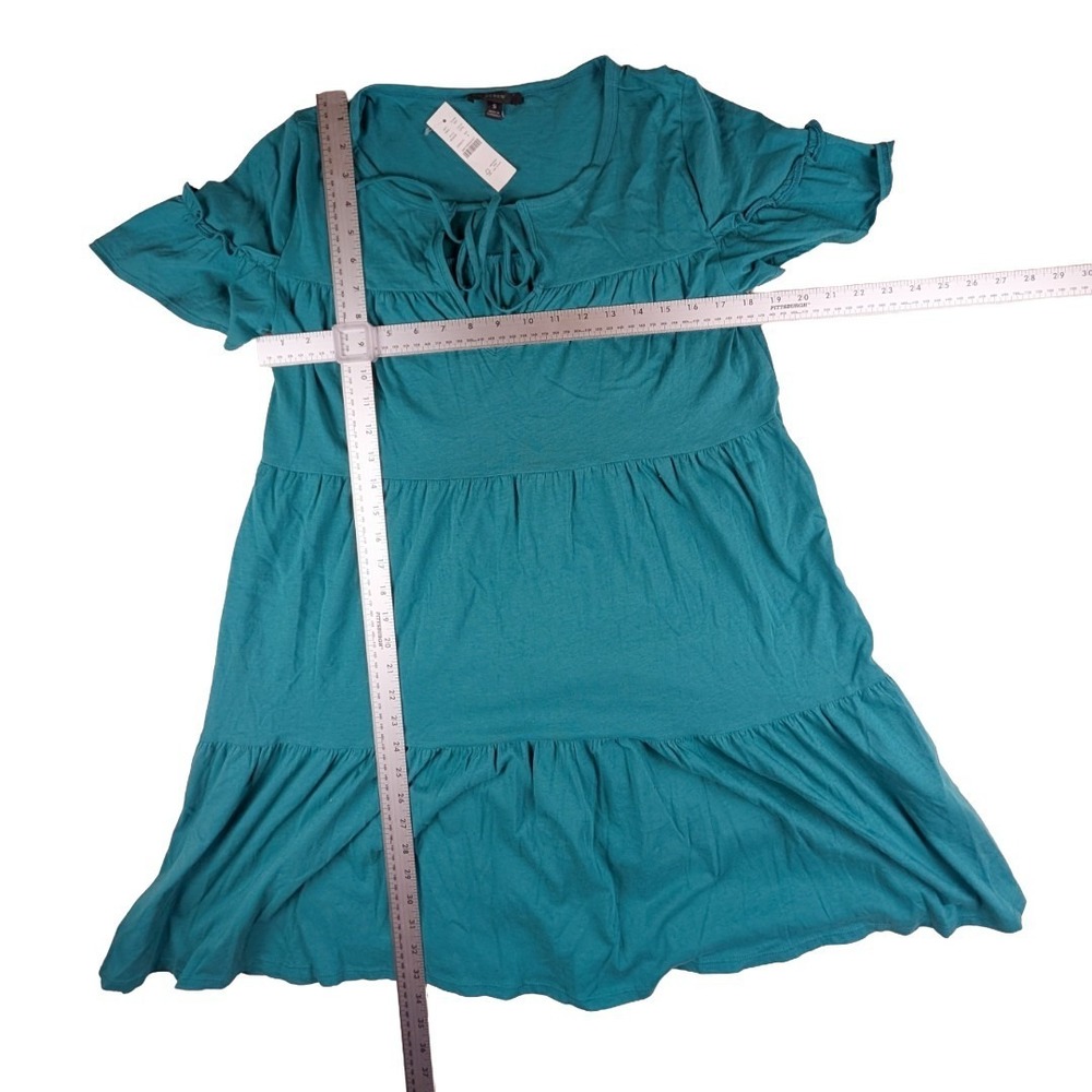 J. Crew Broken-in Jersey Tiered Mini Dress Deep Patina Green Size Small NWT - Picture 4 of 5